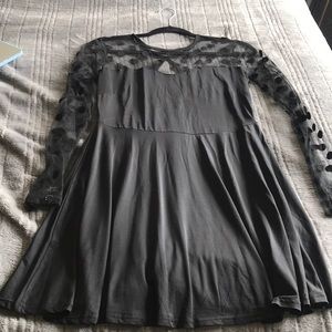 Medium black dress with polka dots